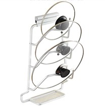 Pot lid wall-mounted pot shelf hanging wall storage perforated kitchen simple household multi-layer function placement