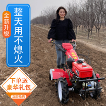 New micro tiller Diesel small four-wheel drive household rotary tiller arable land machine plow loose soil turning multi-functional agricultural machinery