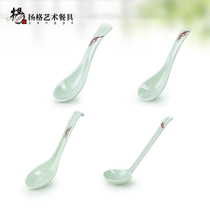 Young snowy night red thick spoon small spoon spoon long handle creative cute household melamine imitation porcelain tableware