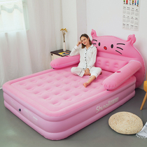  Pink cartoon KT cat inflatable mattress household double air cushion bed sheet people thickened and tall lazy sleeper inflatable bed