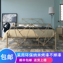 Modern simple wrought iron bed Princess bed Iron frame bed 1 2 meters single dormitory bed 1 5 meters 1 8 meters double iron bed