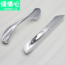 Cabinet handle zinc alloy modern simple thickened Drawer Wardrobe bright chrome strip digging groove dark handle factory direct sale