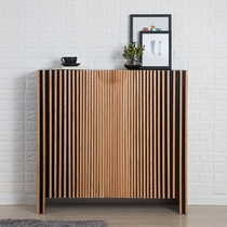 Original solid wood oak shoe cabinet large capacity black walnut shoe cabinet simple modern entrance Louver storage hall cabinet