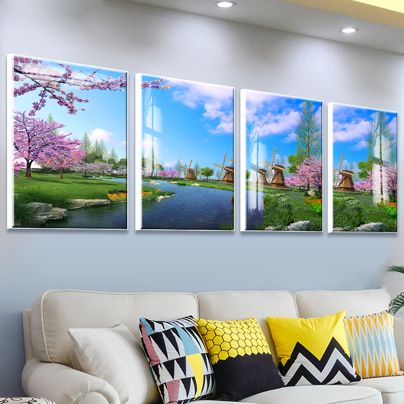 Landscape mural landscape painting geomancy relies on the sitting room