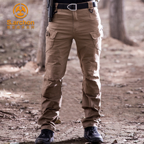 Spring and autumn IX7 tactical trousers mens army fans special forces 9 slim outdoor stretch multi-pocket overalls for training pants