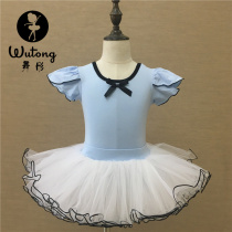 Children Dance Suit Summer Ballet Dresses Dress Girl long short sleeve Practice Costume for young children Parted Fluffy Dress