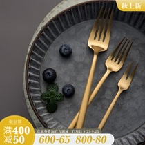Humpback Rain Grandma Western Food Knife and Spoon Three Pieces Nordic Style Home Net Red Full Steak Cutlery Set 304