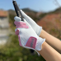 Golf gloves ladies hands Korea imported microfiber golf elastic comfortable sunscreen breathable perspiration powder
