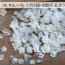 Island White Fervently Scalding Flowers Flakes Mix A69 Solid pressed Zou flake Creative Material Wedding Dress Ingredients