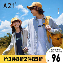 A21 boys shirt long sleeve white shirt coat autumn winter couple clothes men casual cotton shirt men winter