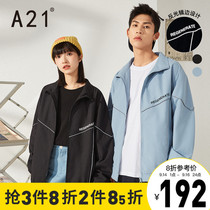 A21 autumn 2021 new mens loose collar black coat Tide brand mens windbreaker casual plus size clothes