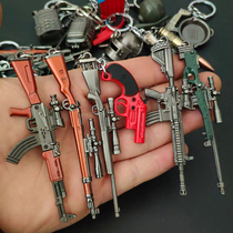 Peace toy elite trumpet mini awm air drop box gift gun model small gun toy gun key chain pendant