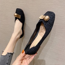 European and American style 2021 Spring and Autumn New nv xie zi metal cloth lag in her ping flat nv dan xie