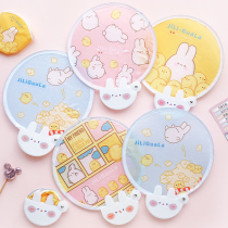 ins day department cartoon cloth panel fan fan summer portable folding fan woman with small fan round hand fan