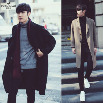 Rich bird double-sided cashmere coat men long Korean version of youth thick trench coat wool mens coat