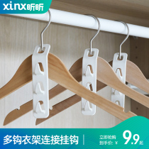 Multifunctional clothes rack storage artifact clothes rack household trembles magic folding clothes rack hook drying clothes rack