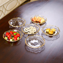 Phnom Penh transparent glass fruit plate small exquisite living room household snack plate net brown sugar fruit plate front table melon seed plate