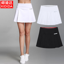 Womens sports short skirt quick-drying breathable badminton tennis hakama yoga fitness running marathon half-length pleated skirt