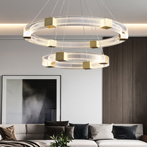  All-copper postmodern simple living room chandelier Light luxury led dining room bedroom designer net red light fixture