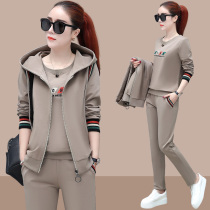 Sports Suit Women Three Sets of Tide Cards Fashion 2022 New Spring Autumn Season Foreign Air Casual Weaters BIG CODE WOMENS CLOTHING