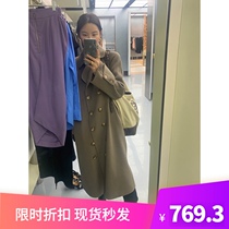 WXLSTUDIO high-end segment double-breasted feast profile cashmere double-sided woolen coat womens woolen coat