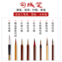 Liupitang meticulous painting Hook pen Wolf Chinese painting special brush set flower bird tracing pen stroke extremely thin gold body brush White drawing watercolor pen fancy leaf tendons small red hair mouse brush brush