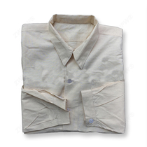 65 white shirt vintage shirt sweat-sucking male white long sleeve old fabric