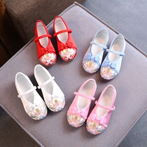 Childrens Hanfu shoes Girls embroidered shoes Old Beijing cloth shoes Baby Tang dress Chinese style performance shoes dance shoes