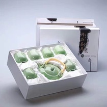 Chinese set Jingdezhen ceramics complete set of kung fu beam tea set double-layer blue and white porcelain household specials can be used
