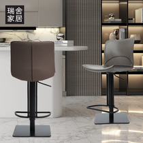 Bar chair stainless steel modern simple home backrest lifting rotating light luxury leisure bar stool high foot chair