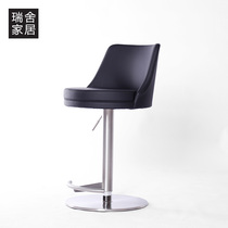  Ruishe modern minimalist lifting bar chair High-legged dining chair Bar chair Rotating bar chair High chair backrest high stool