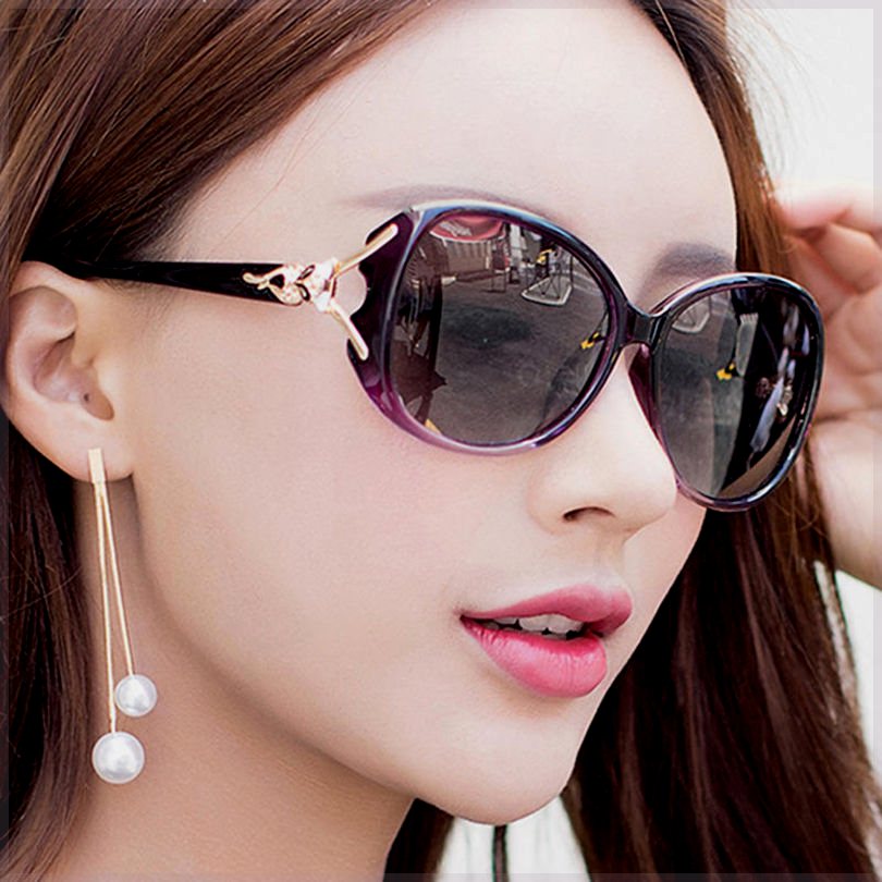 New Eye Protection Sunshade Sunglasses, Female Fashion Star Style Korean Medium Frame Sunglasses, Round Face UV Protection Glasses, Elegant