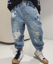  JDREAMER homemade◆This is hip-hop~2021 autumn and winter loose childrens splashing ink jeans drawstring trousers