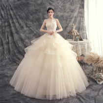 Wedding bride 2020 New pregnant woman French simple small Man senior texture Palace style 2021 light main dress