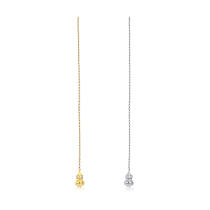 Gem miner Hu Wenyuan Auspicious series of gold gourd 18k platinum gold gourd diamond ear wire