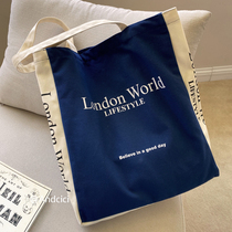 British gentlenman London design sense canvas bag mens and womens shoulder bag carry shopping bag student bag