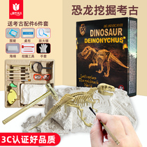 Dinosaur fossil archaeological excavation toy Childrens handmade diy gem Jurassic T-rex assembled skeleton model
