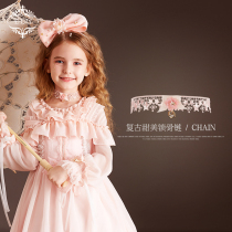 EYAS Kids Accessories Princess Necklace Little Girl Collar Korean Vintage Sweet Neck Strap choker choker
