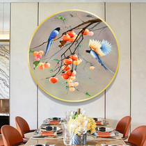New Chinese hanging painting simple round porch counter decoration painting everything like hand painted Persimmon oil painting restaurant mural