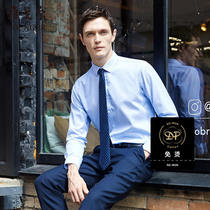 Youngor autumn mens long sleeve shirt Official Business Mens cotton non-iron young and middle-aged jacquard shirt 9763