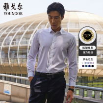 Youngor long-sleeved shirt Autumn New Men business casual premium tooling DP stretch non-iron shirt 2909