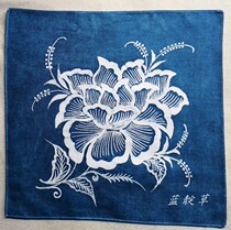 Guizhou batik square towel handkerchief pattern hand drawn plant dyeing special gift gift customization