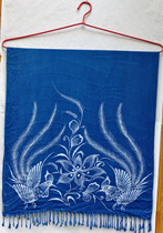 Guizhou Danzhai Miao batik scarf custom winter thick flower and bird pattern blue indigo plant dyed brand intangible cultural heritage