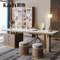 Light luxury desk rock board computer table modern Italian design sense high-end office table and chair writing desk study desk