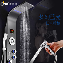 304 stainless steel shower screen thermostatic shower shower set rain shower nozzle hanging wall type all copper faucet shower