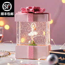 Crystal lamp music box crystal ball snowflake snow snow Christmas girl birthday gift girl childrens Orbel Music Box