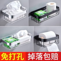 Punch-free adhesive tape type paper towel loo toilet roll paper holder toilet rack bathroom storage toilet paper holder wall hanging