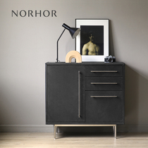 Nordic expression US original light industrial style TRUNK first layer leather bread surface Dining side cabinet Wine cabinet entrance