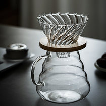 Italian heat-resistant glass hand-made coffee pot Cloud pot with lid scale filter Sharing pot Home baking milk cup