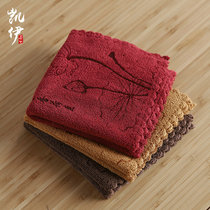 Thickened tea towel tea cloth absorbent tea fragrance Lotus printing square fine fiber cloth tea tray accessories tea towel Rag